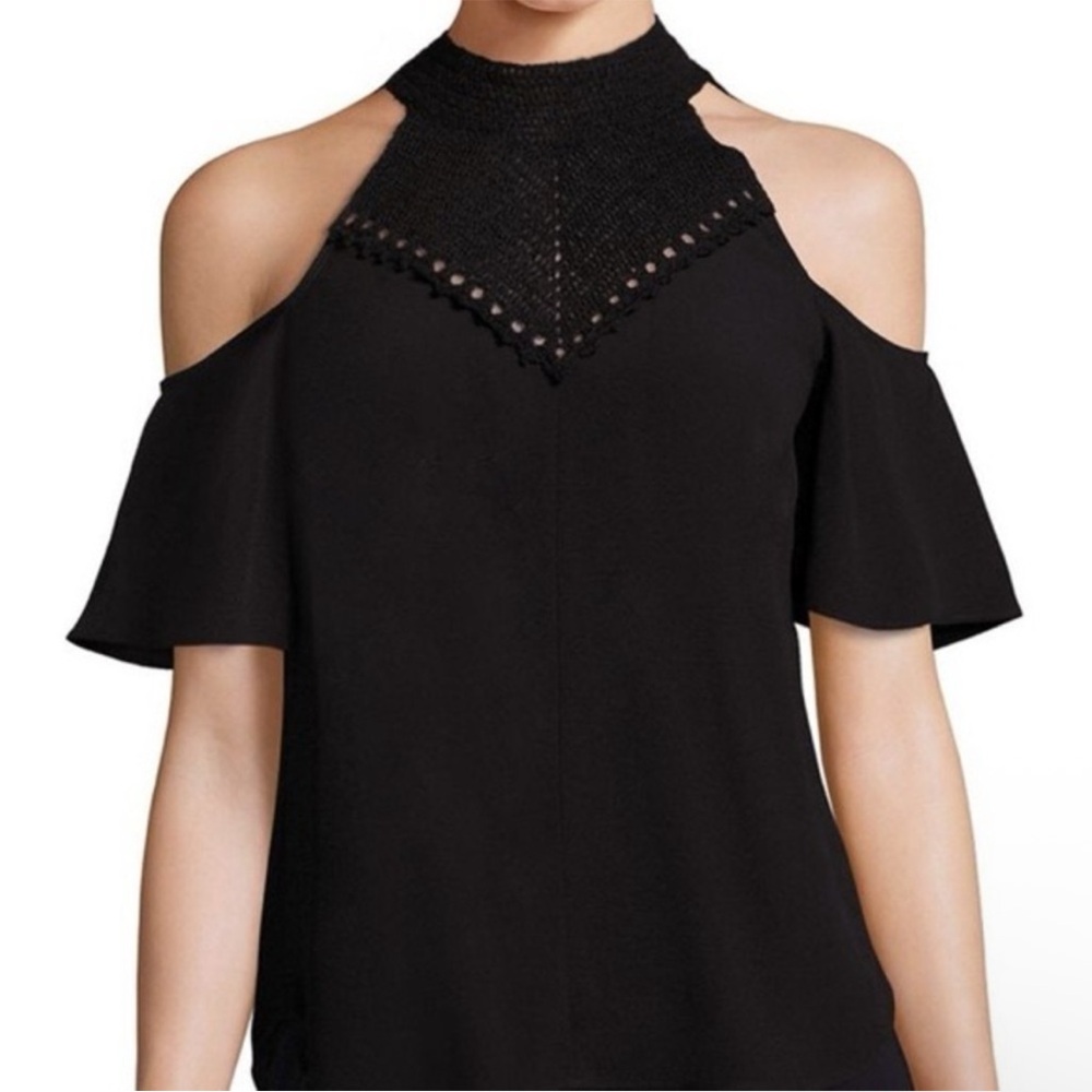 A.L.C. Black Cold Shoulder Blouse